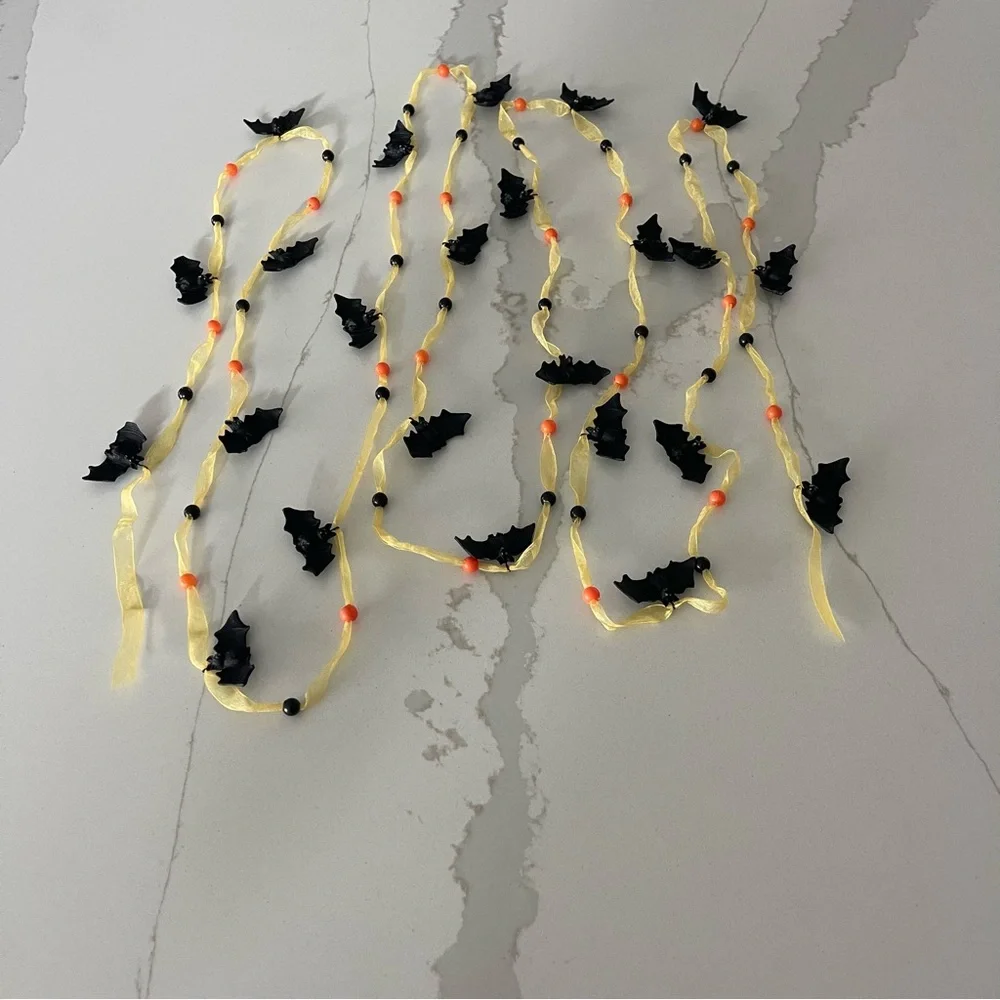 Halloween Bat and Bead garland 12 feet long